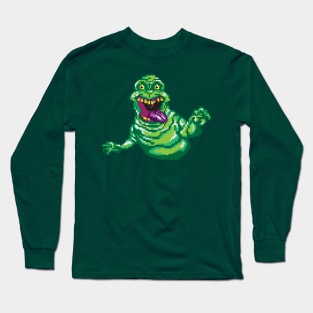 Ghostbusters Slimer Pixel Art Long Sleeve T-Shirt